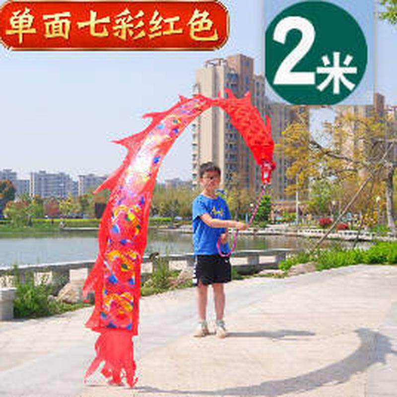 儿童舞龙彩带健身彩带龙甩龙广场舞校园新款中国龙龙头表演道具