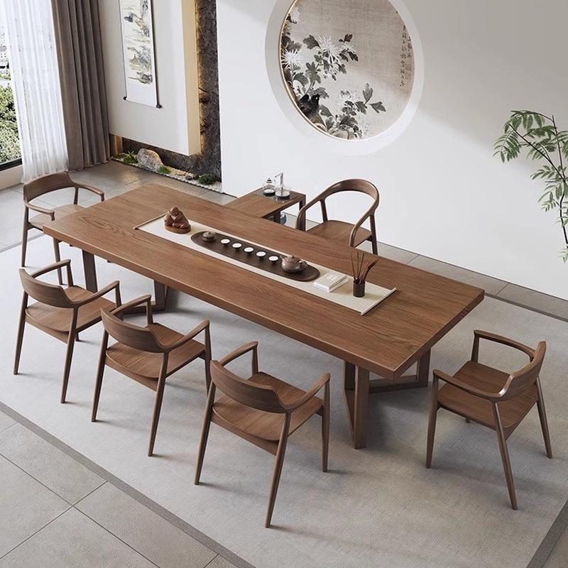 实木茶桌椅组合客厅功夫茶几简约茶桌新中式原木泡茶台会客办公室