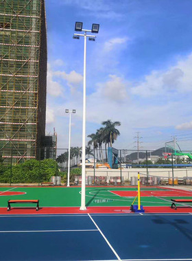 球场灯批发户外6米8米球场球场篮球场羽毛球场中杆灯双头led灯灯