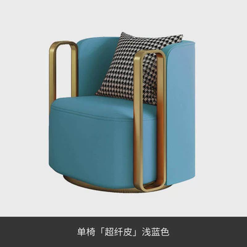 现代休闲椅简约单椅可旋转客厅轻奢单人沙发椅酒店美容院接待椅子