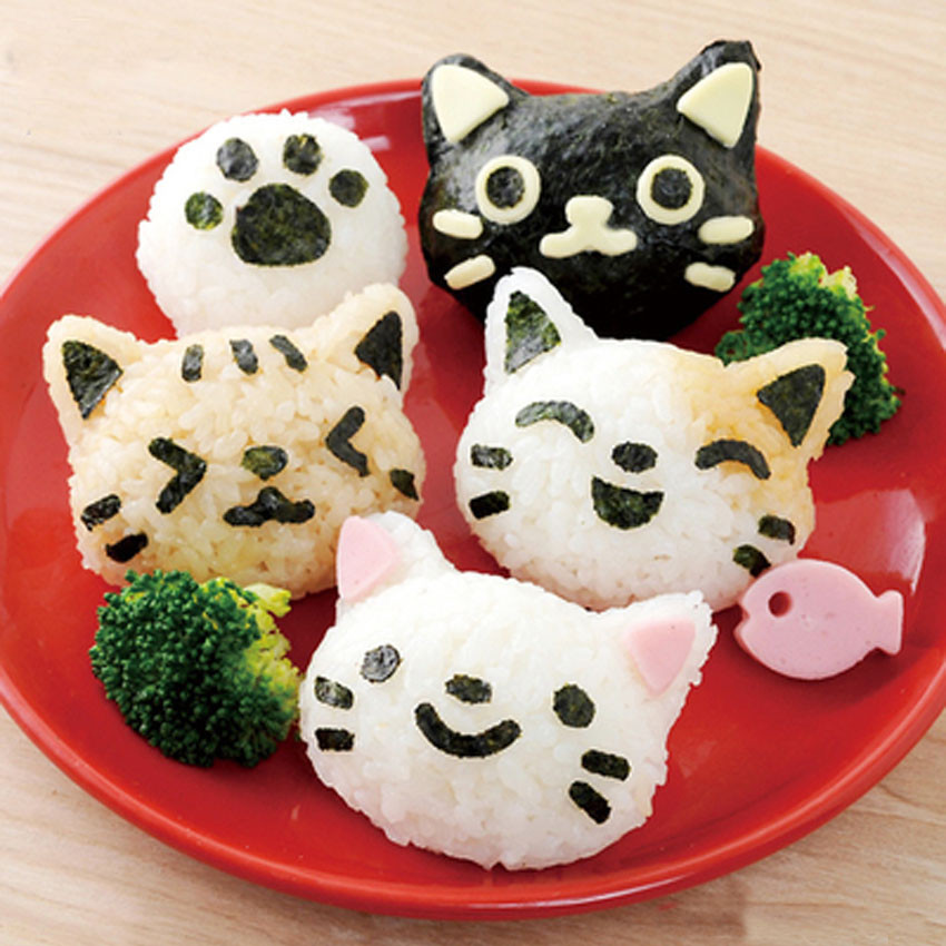 日式可爱小猫咪饭团模具套装儿童凯蒂米饭造型器DIY寿司便当工具