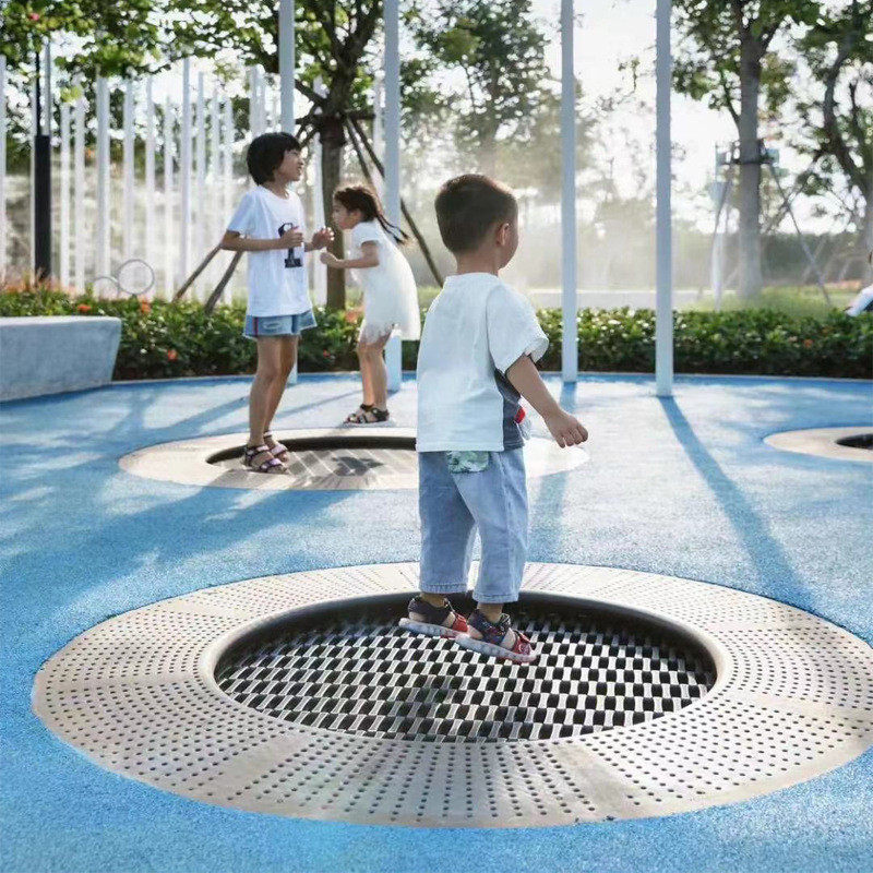 户外埋地蹦床幼儿园景区公园小区地面蹦床圆形跳床儿童蹦蹦床厂家