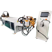 38cnc半自动不锈钢圆管方管弯管机数控油管折弯全自动汽车弯管机