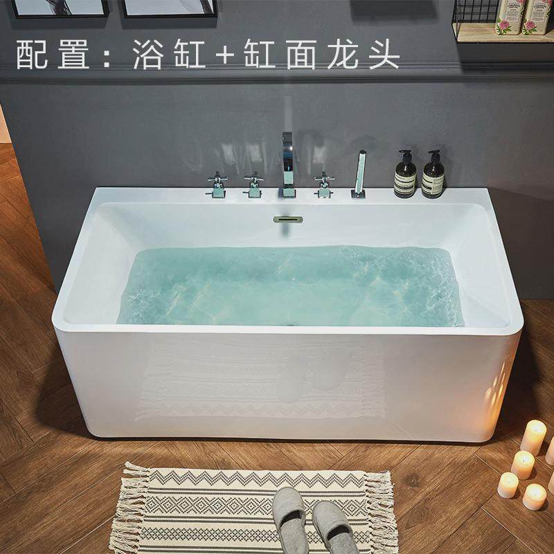 小户型酒店民宿家用网红大瀑布spa按摩1.2至1.8米亚克力浴缸恒温