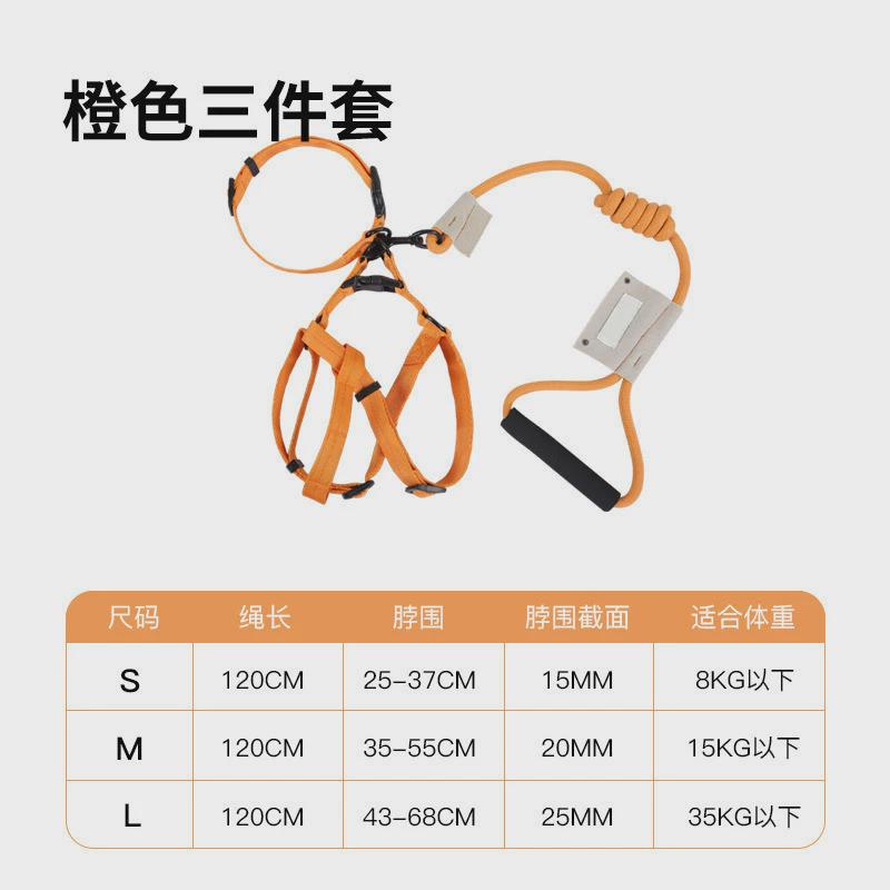 中小型牵引绳遛狗绳子防走丢可调节胸背宠物狗狗耐用耐磨尼龙项圈