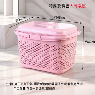 2u8k送饭拜拜手提食盒带盖双层清明拜祖公篮子乔迁婚庆红蓝野餐收