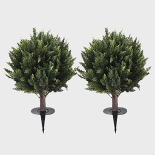 仿真可地插装饰室内外盆栽仿真柏树叶假树庭院装饰摆件造景