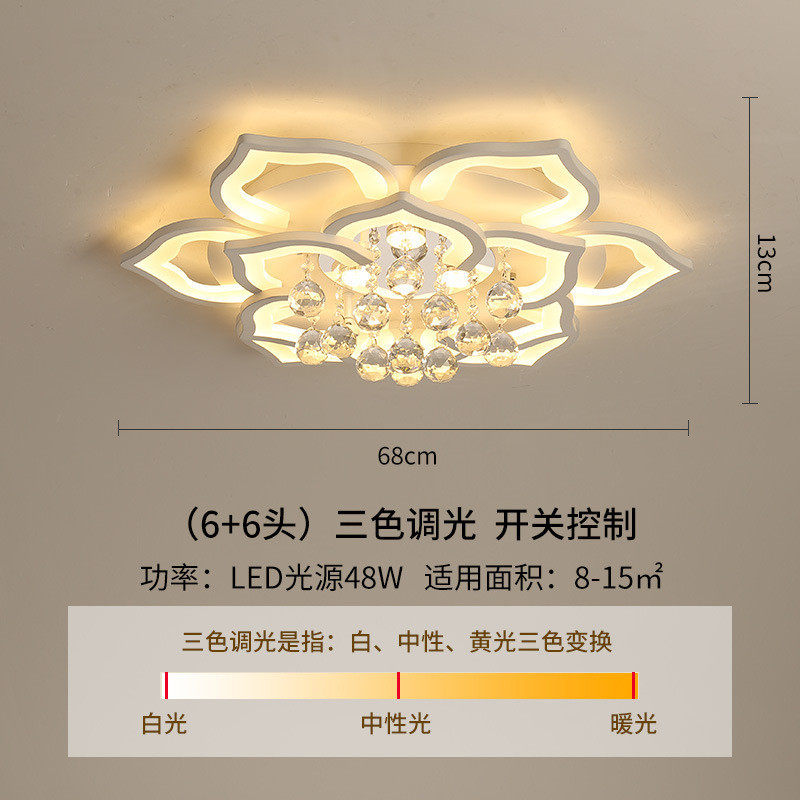 客厅灯 现代简约led吸顶灯水晶灯大厅卧室书房灯家用高级感花型