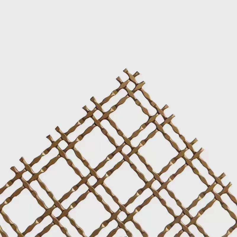 幕墙编织网金属装饰钢丝网格不锈钢装饰屏风古铜色吊顶隔断金属网