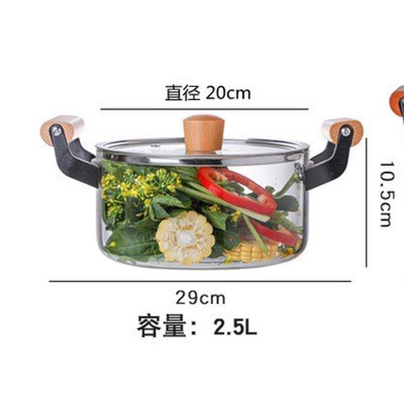 电陶炉把玻璃炖汤锅双把透明煮面锅可铁煲汤小煮锅煮面锅多种规格