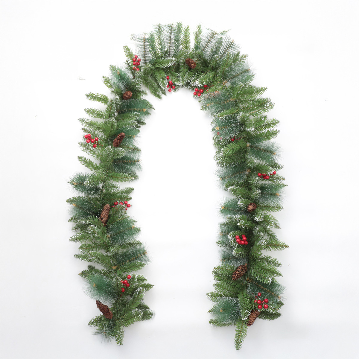 仿真松针圣诞藤条装饰品布置挂门圣诞绿植圣诞松针小红果藤条