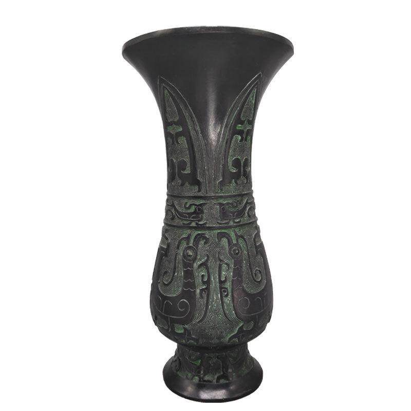 仿古青铜器摆件凤樽圆觚古代酒杯倒水器皿花插笔筒送礼装饰品