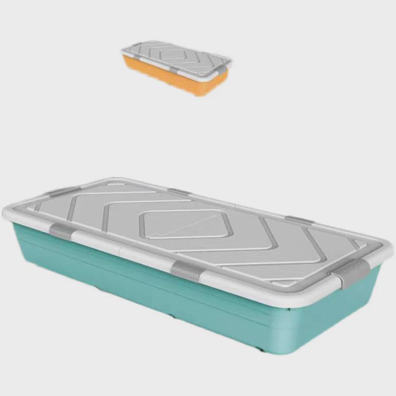 bb4c批发高10cm箱塑料整理箱床底收纳箱折叠盖长款100*51*10