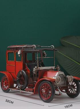 复古老爷车摆件车模型经典老车老式汽车上放在酒柜工业风的装饰品