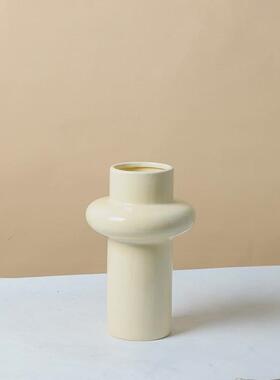 笼北欧中古奶油风灯现代造型陶瓷花瓶摆件高级感ins风家居饰品