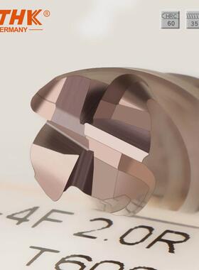 德国pthk60度涂层合金钨钢圆鼻立铣刀1r0.112r3金属模具切削加工