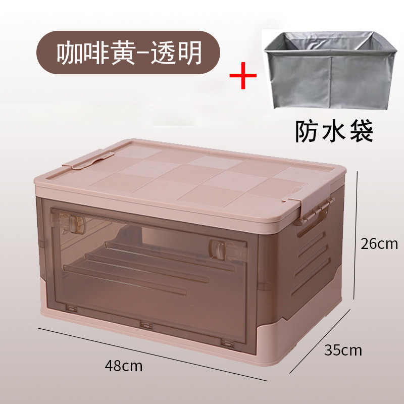 塑料书箱厚收纳箱大容量透明带轮子整理箱学生可折叠多功能储物盒