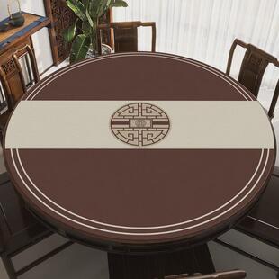 新中式圆形桌垫圆型防油防水餐桌圆桌桌布胶垫防烫饭桌桌面保护垫