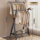 落地衣架家用客厅双杆立式 挂衣架简易折叠室内可移动卧室衣帽架