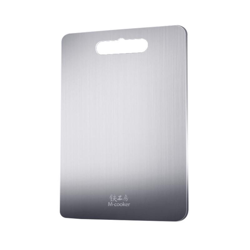 铁工房304不锈钢菜板切菜板家用擀面板和面案板砧板厨房正反两用