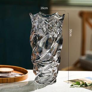 饰品 ins风花瓶摆件网红客厅插花轻奢水晶玻璃北欧玫瑰卧室水养装