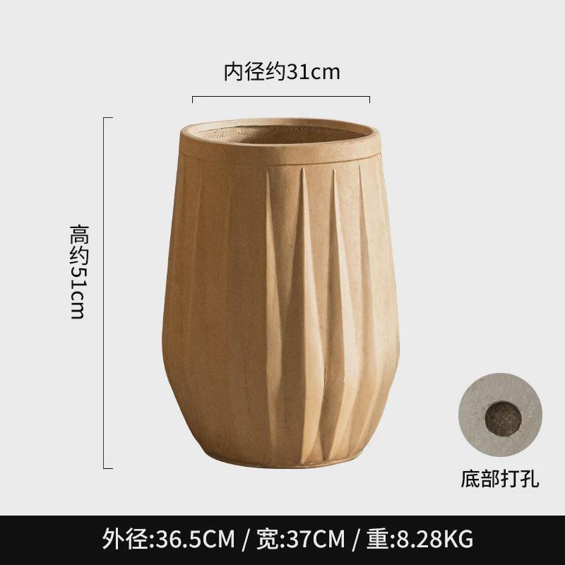 创意大口径花盆家用高级水泥透气室内阳台花器户外庭院盆景专用盆