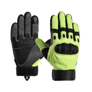 铁骑防割手套凯夫拉五级防割男荧光绿战术手套户外执勤反光碳纤维