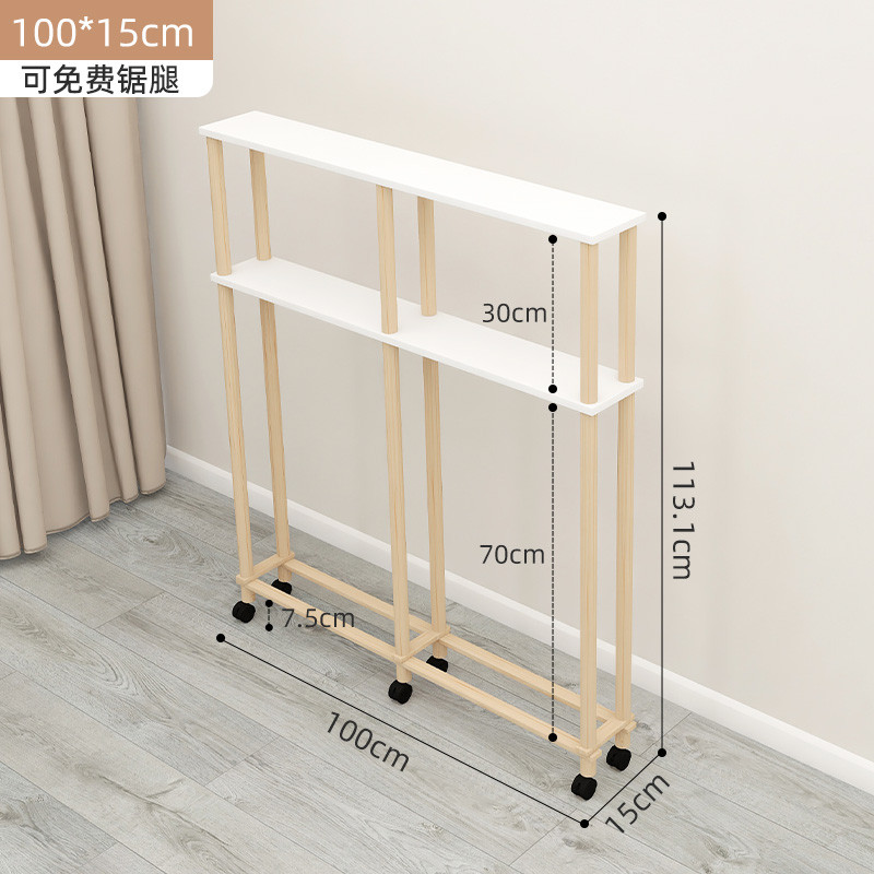 床缝填充置物架超窄夹缝侧床边长条柜实木床头极窄收纳桌边柜三层