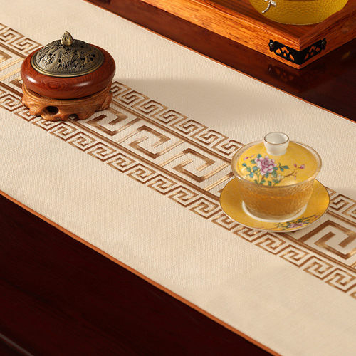 新中式桌旗红色喜庆茶席茶布茶台布艺桌布长条茶几布茶桌垫布