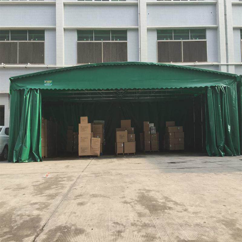 大型移动推拉仓库棚活动帐篷户外伸缩遮阳电动蓬雨棚夜宵棚停车棚