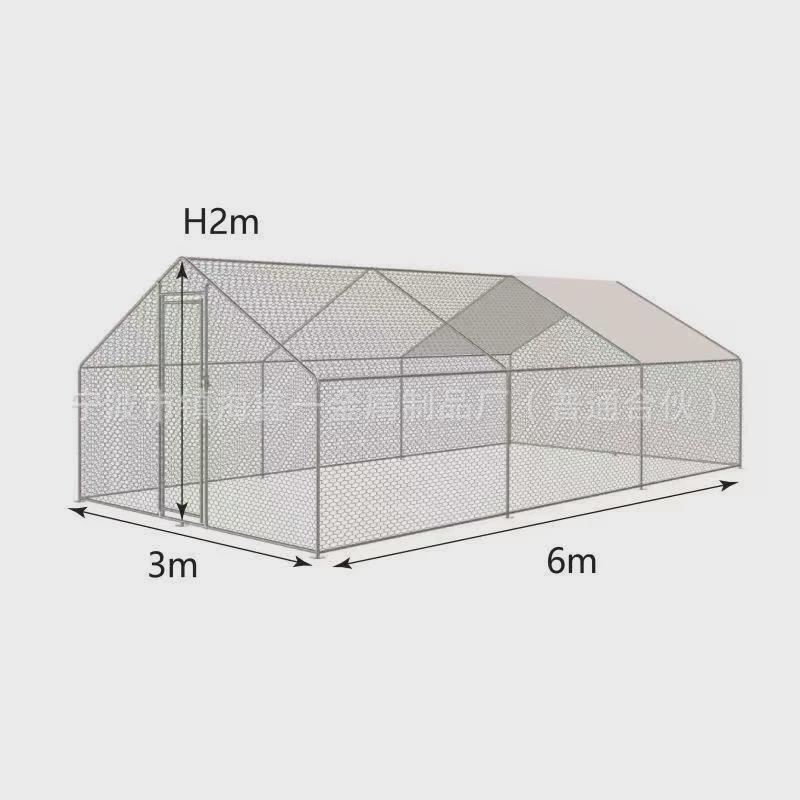 鸡跑笼带鸡笼大型户外养殖棚可拆卸尖顶镀锌管鸡笼鸡棚网兔笼