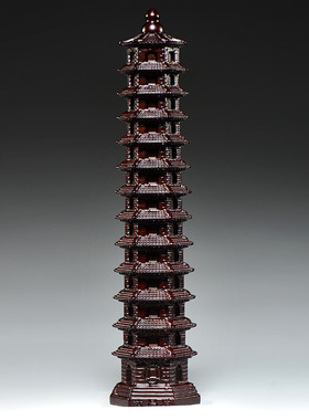 黑檀木雕刻13层文昌塔办公室木头文昌塔十三层家居客厅摆件装饰品