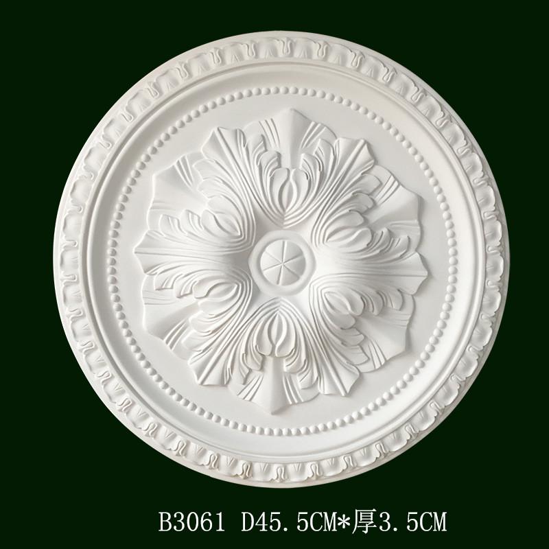 1vpk欧式灯盘pu吊顶灯材料装饰池天花板法式非石膏线圆形雕花灯座