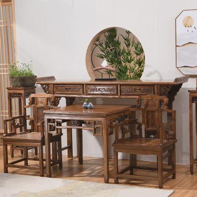 仿古小中堂四件套翘头中式六件套方桌太师椅供桌堂屋条案供台厂家