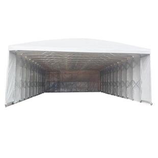 大型推拉篷户外仓库停车棚活动遮阳篷电动折叠带轮子移动推拉雨棚