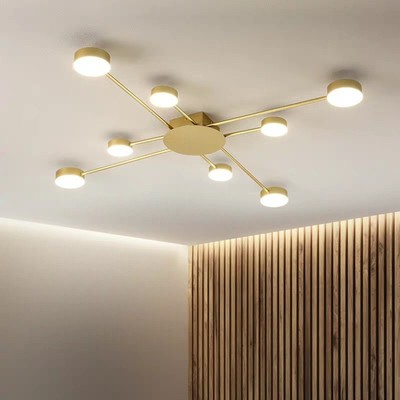 热销现代简约led吸顶灯具批发圆形卧室3头亚克力圈圈吸顶灯饰厂家