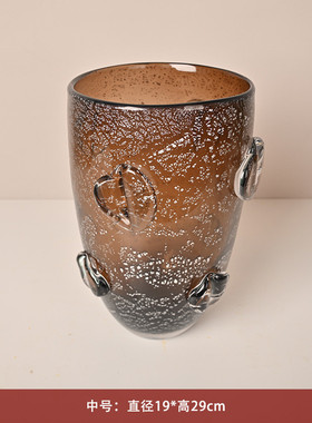 现代装饰品美式大号琉璃高级插花花器水培样板房酒店玄关客厅轻奢