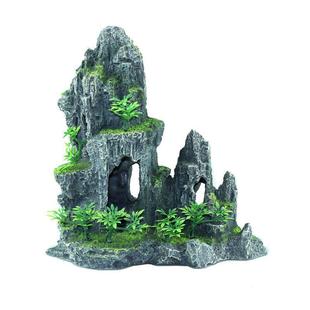 饰造景石假山假仿真水景套餐水草石头摆件跨境货源 瑞麒水族鱼缸装
