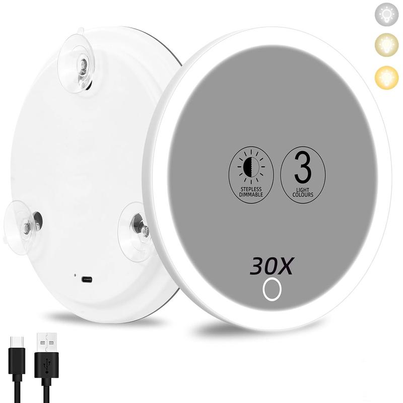 充电6英寸10倍20倍30倍放大新款led补光带灯可旋转支架化妆镜