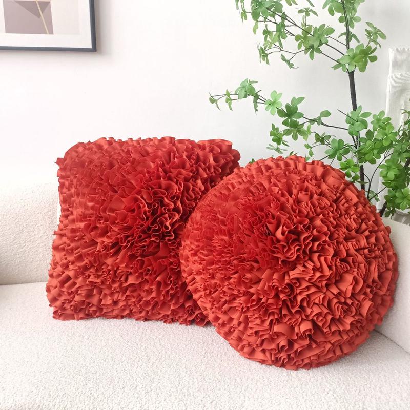 欧式ins风手工盘花抱枕套立体花朵抱枕客厅沙发样板房靠枕靠垫