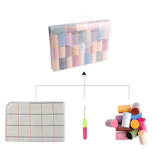 diy手钩绣段段绣地毯抱枕毛线毛绒枕头家居沙发靠垫批发材料套件