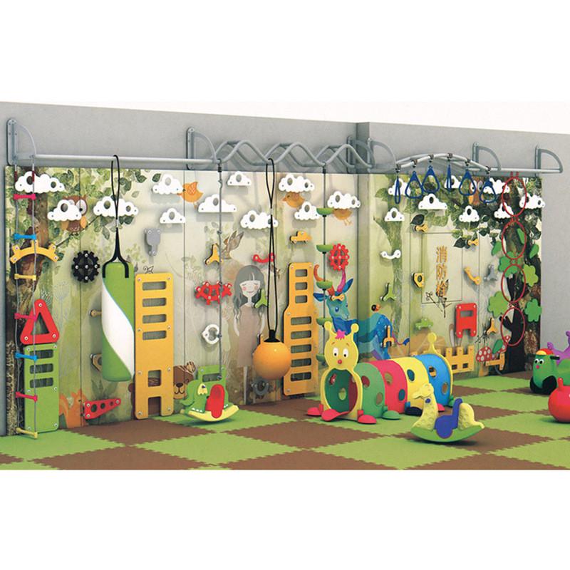 儿童攀爬墙室内家用户外家庭吊缆绳吊环攀岩架攀爬网感统训练器材