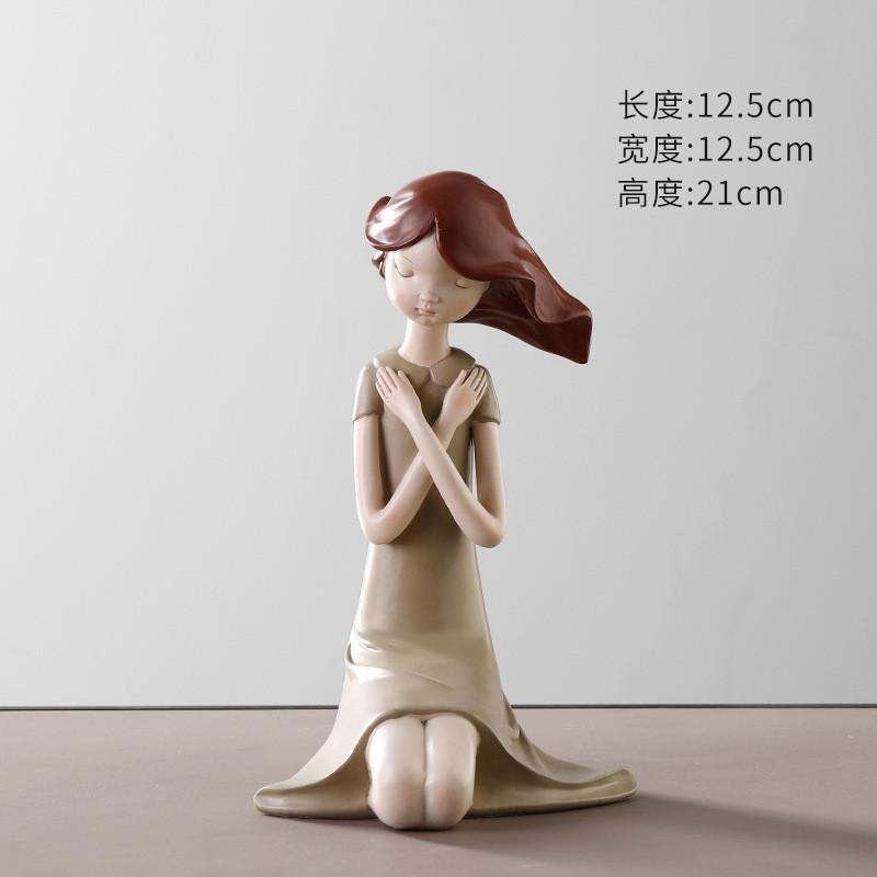 可爱少女心女孩小摆件树脂工艺品创意儿童房间电视柜桌面软装饰品