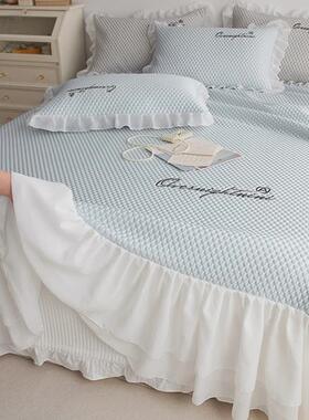 9WOR夏季冰豆豆冰丝席三件套可水洗折叠凉席夏天双人裸睡空调