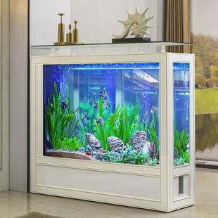 源头工厂创海长方形落地鱼缸屏风隔断玻璃客厅生态中型家用水族箱