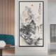 十字绣国画绣竖版 新款 线绣客厅玄关风景画山水墨刺绣满迎客松 包邮