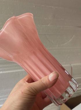 花瓣桌面水培清新玻璃花瓶百褶白菜家居摆件插花创意口插花瓶