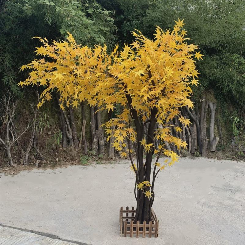 仿真枫叶树造型天然树干落地室内橱窗造景假树装饰花艺红枫树套装