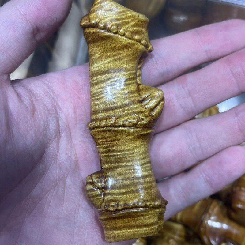 金丝楠木满水波竹节手把件大叶楠雕刻竹子送礼佳品