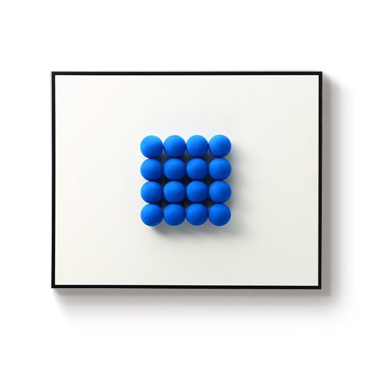 轻奢ins风装饰画手工实物立体圆球潮流艺术办公室摆件蓝色挂画